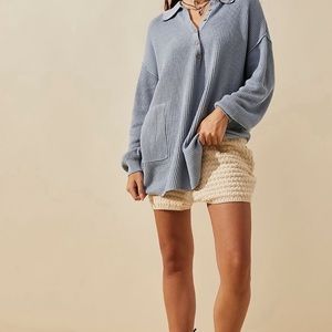 New Free People mini dress for women size medium color blue